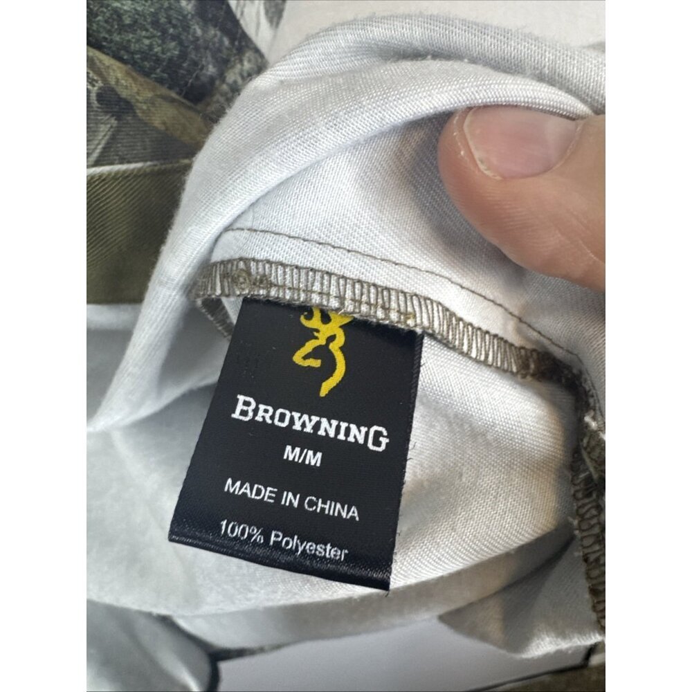 Browning RealTree Camo Hunting Button Shirt M Mesh Lined Embroidered Buck Logo - Picture 6 of 7